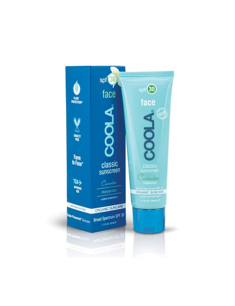 Crema de Protección Solar Facial Orgánica SPF 30 Cucumber. Classic. Coola Crema de Protección Solar Facial Orgánica SPF 30 Cucumber. Classic. Coola