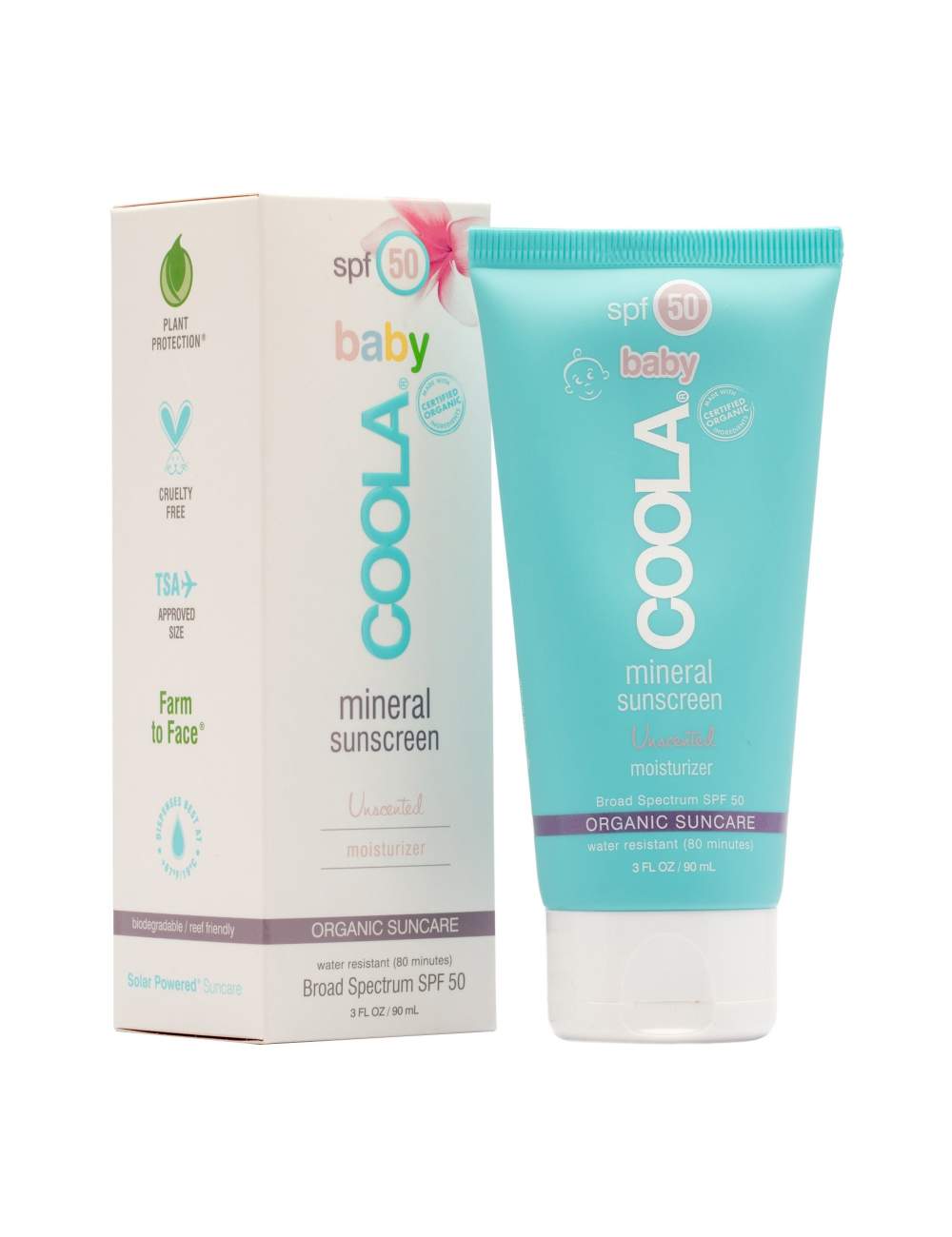 Crème de Protection Solaire Organique pour des Bébés SPF 50 Inodore. Mineral. Coola. Crème de Protection Solaire Organique pour des Bébés SPF 50 Inodore. Mineral. Coola.