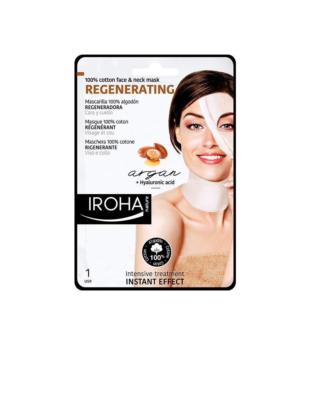 Mascarilla Facial Natural Regeneradora con Aceite de Argán. Algodón Tisú. Iroha Nature. Mascarilla Facial Natural Regeneradora con Aceite de Argán. Algodón Tisú. Iroha Nature.