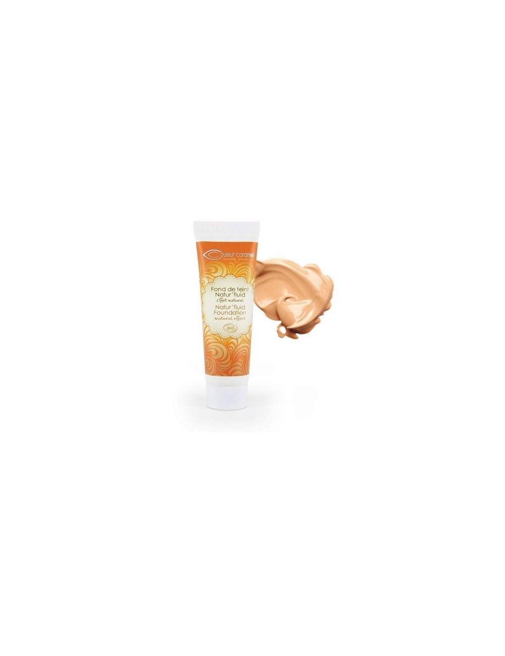 Fond de Teint Fluide Bio Natur’ Fluid 03 Apricot Beige. Couleur Caramel